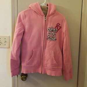 Pink, wool insulated sweatshirt